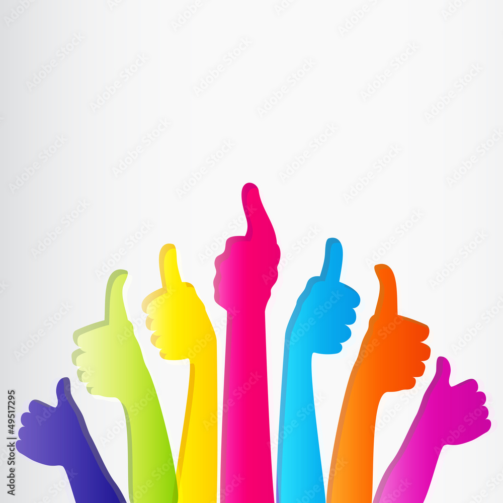 Like and Thumbs Up symbol. Abstract background.