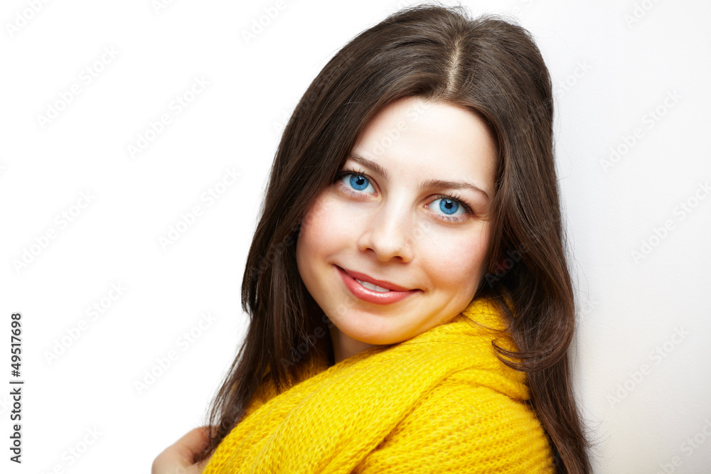 Woman with yellow scarf