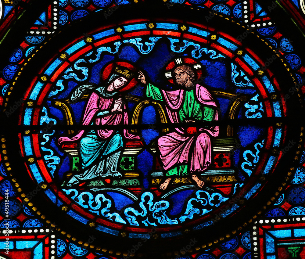 Jesus and Mother Mary - stained glass