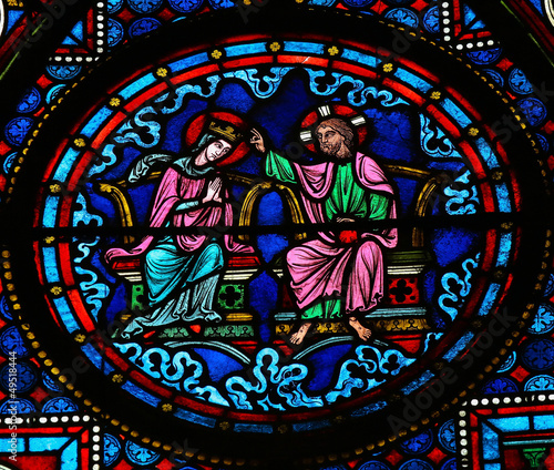 Jesus and Mother Mary - stained glass