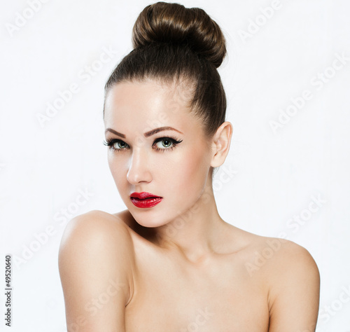 woman with beauty face and clean face skin , spa