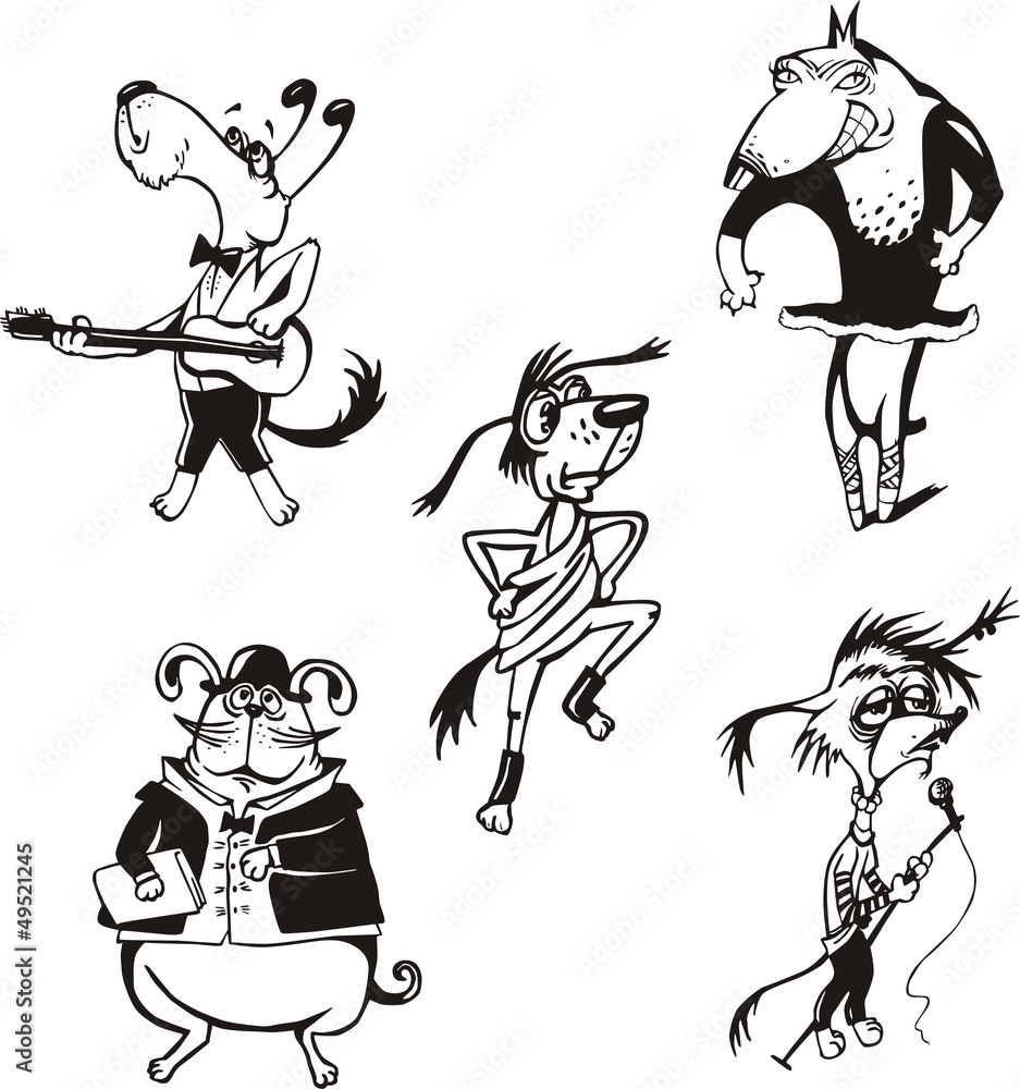 Set of dog cartoons Set of dog cartoons