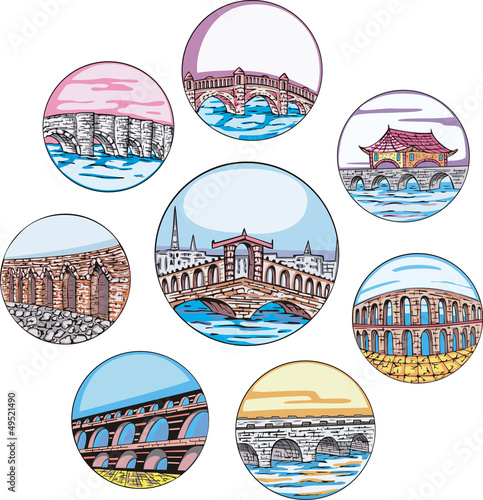 Dingbats with bridges and aqueducts