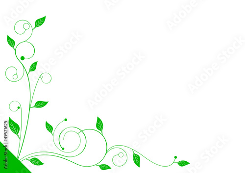 Ornement feuillage vert - gauche