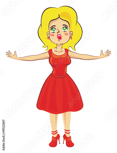 woman in red