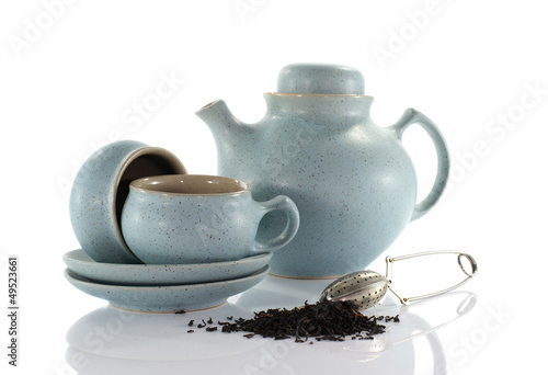 tea with cups and teapot