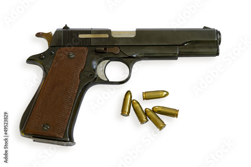 Handgun Colt with bullets
