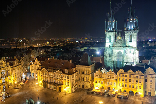 Prague panorama by night
