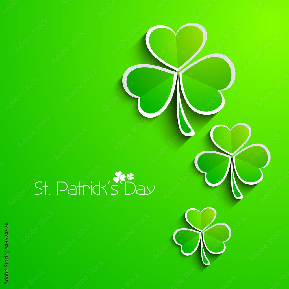 Irish shamrock leaves background for Happy St. Patrick's Day. EP