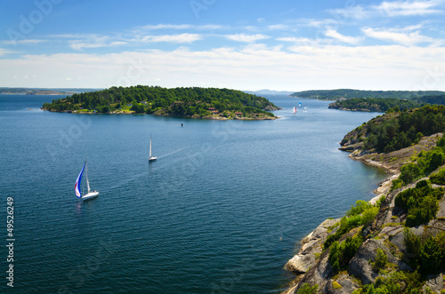 Fotografija Swedish sea archipelago with sailboats