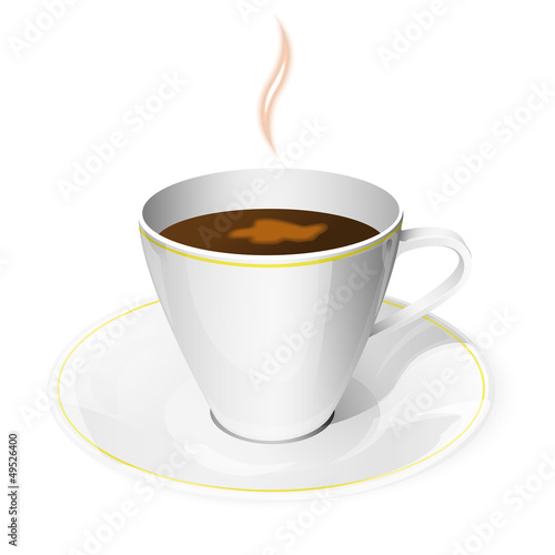 White coffe cup on white background