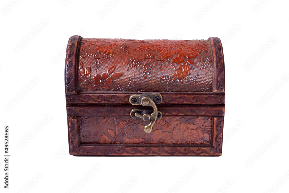 closed wooden chest isolated closed wooden chest isolated