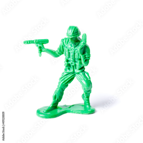 close up of toy soldier - isolated