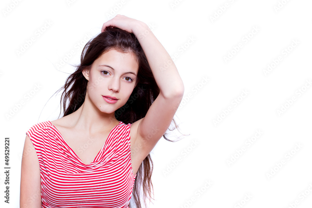portrait of beautiful and fashion model woman with brown hair portrait of beautiful and fashion model woman with brown hair