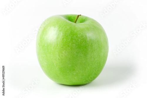 green apple over white - isolated