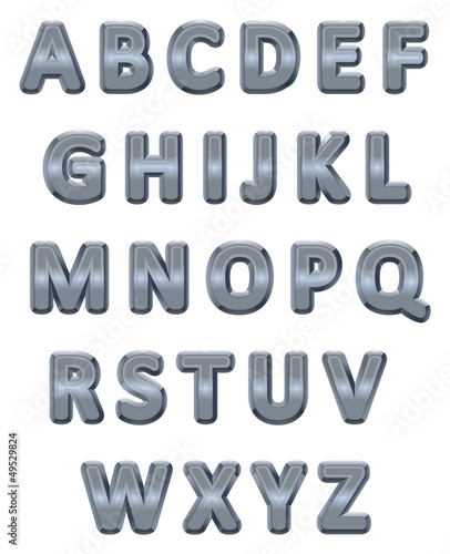 Metallic alphabet.
