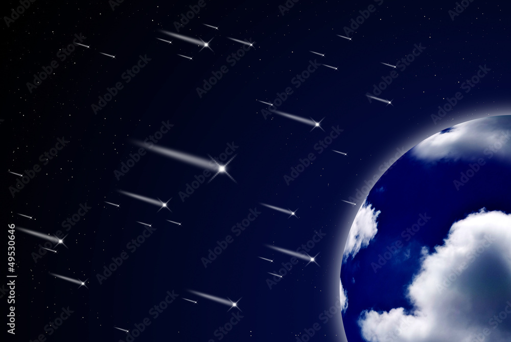 Meteor shower to the earth Meteor shower to the earth