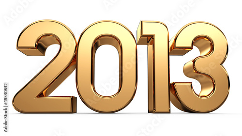 3D happy new year golden 2013