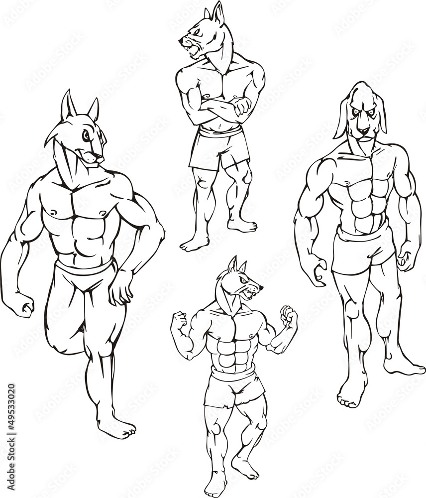 animal mascots - dogs and wolves animal mascots - dogs and wolves