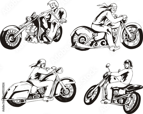 Set of bikers