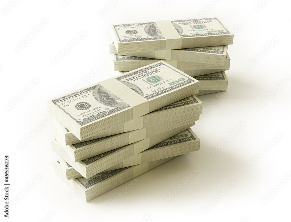 Stack of $100 bills Stack of $100 bills