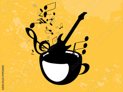 Abstract design background with colourful music notes