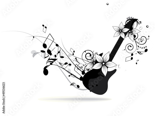 Abstract design background with colourful music notes