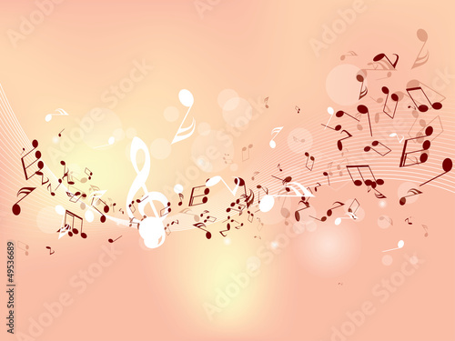 Abstract design background with colourful music notes