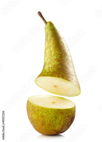 fresh green half pear