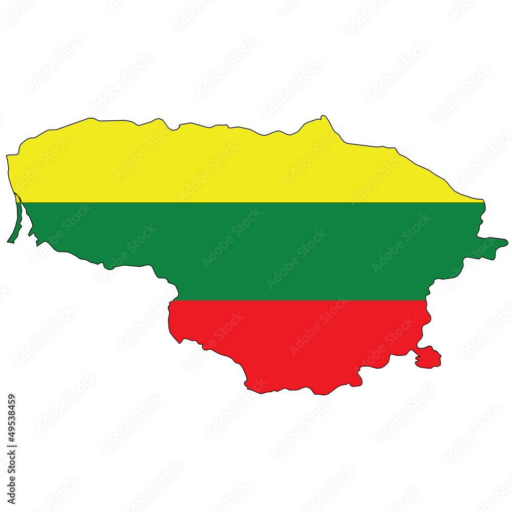 Country outline with the flag of Lithuania Country outline with the flag of Lithuania