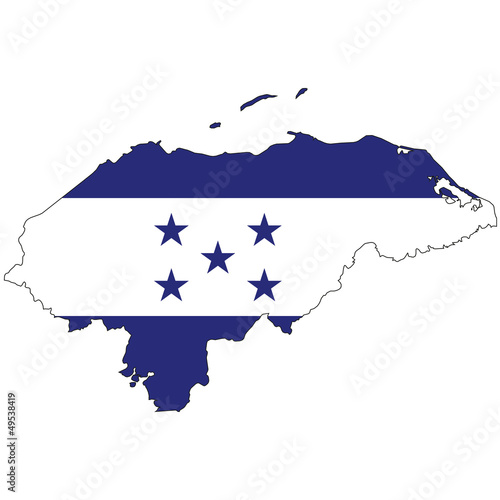 Country outline with the flag of Honduras
