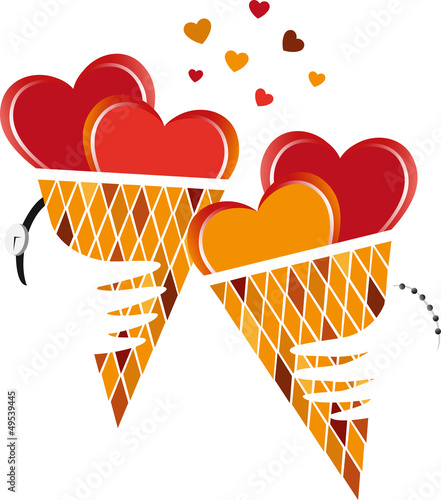 Hearts as ice cream