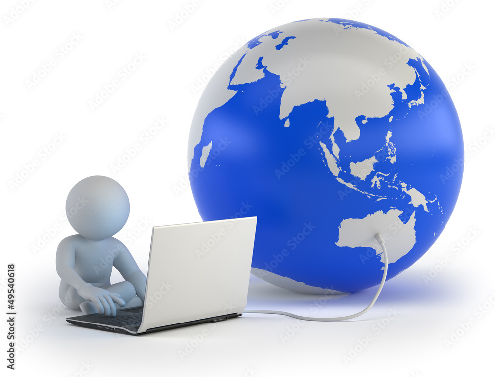 3d small people - global communication 3d small people - global communication