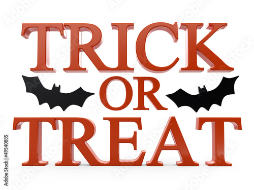 3D trick or treat halloween text