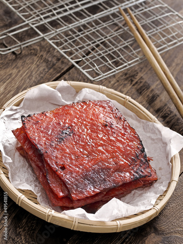 Obraz na płótnie basket of chinese bakkwa w salonie