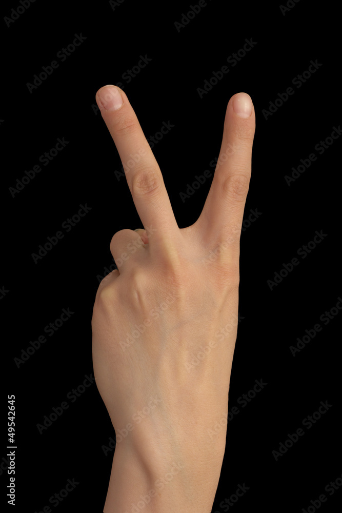 two finger on a hand on a black background two finger on a hand on a black background