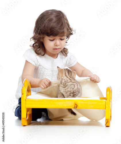 curly child girl playing wi...