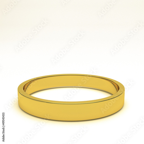isolated gold ring, for conceptual usage, 3d rendering.