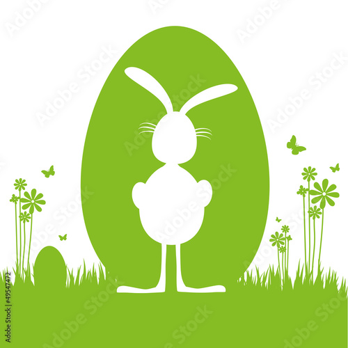 Ostern Silhouette - Osterhase und Osterei