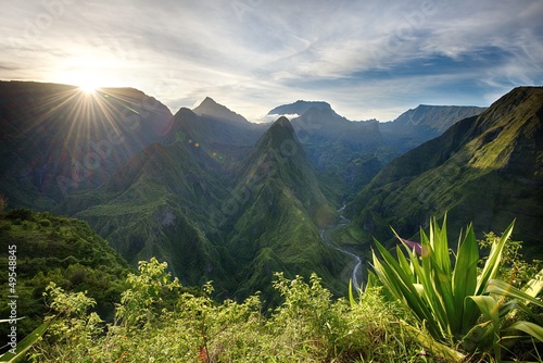 Canvastavla Lever de soleil au Cap Noir , Ile de la Réunion