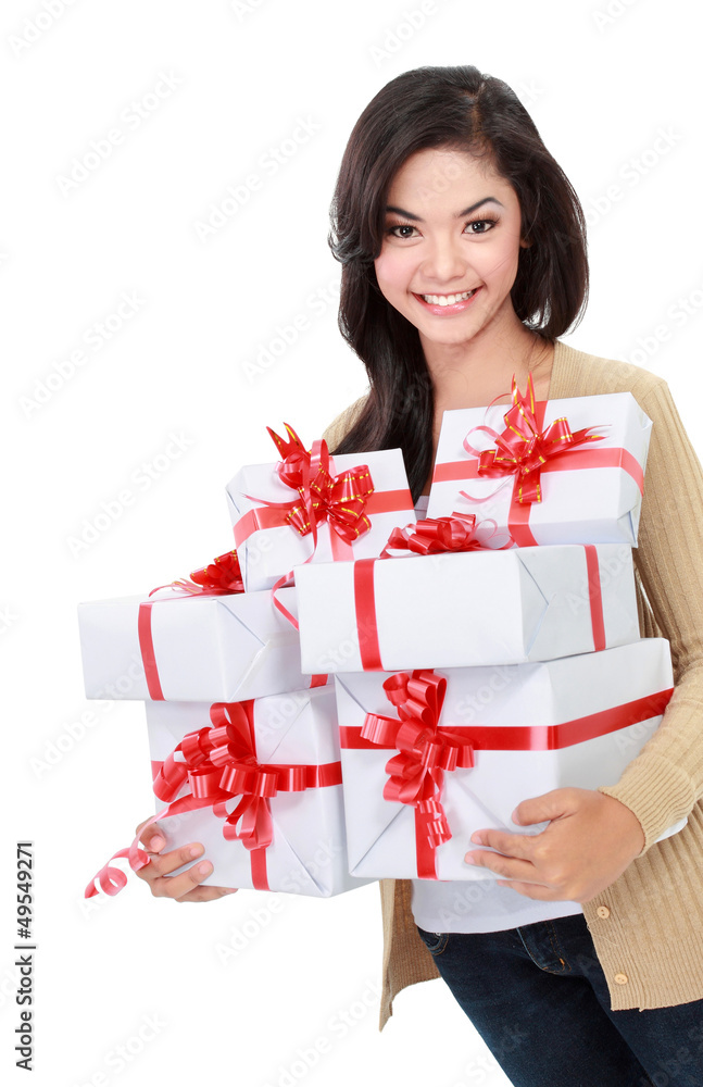 beautiful girl with a gift boxes beautiful girl with a gift boxes