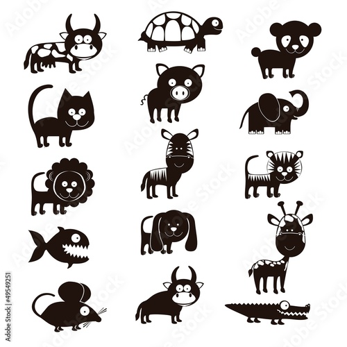 wildlife and farm animals icons