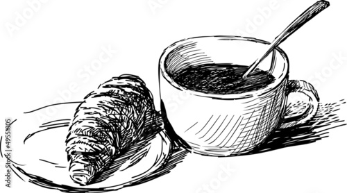 coffee and a croissant