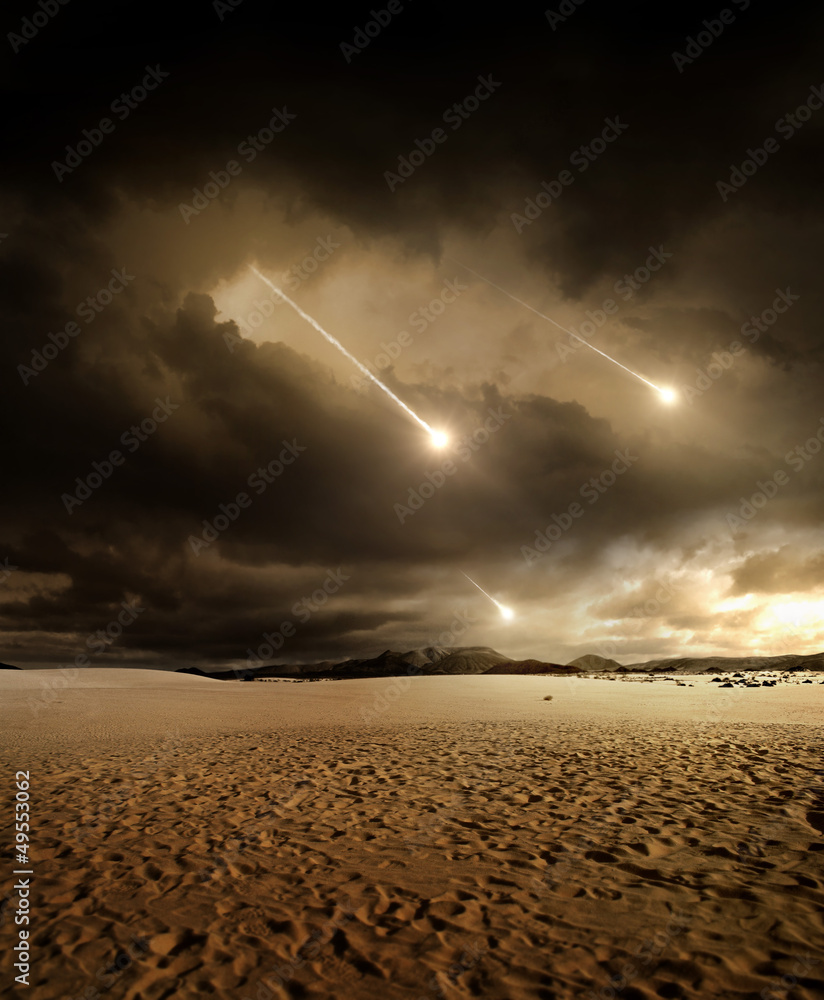 Obraz premium Meteors to the sky