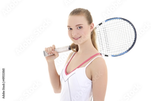 sporty woman with with a tennis racket © Di Studio