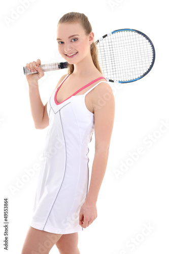 young sporty woman with tennis racket © Di Studio