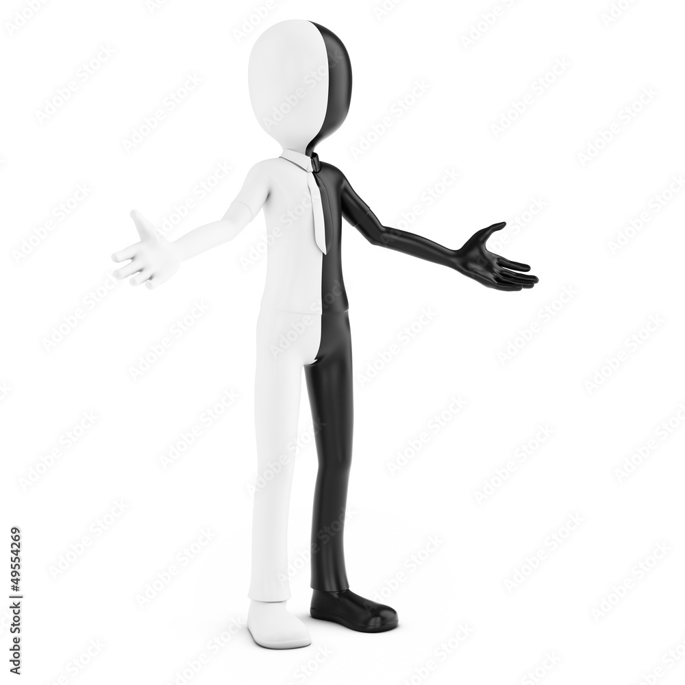 3d man half good and half bad 3d man half good and half bad
