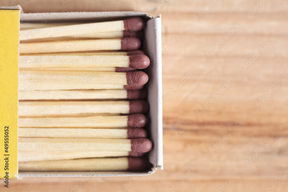 Open box of safety matches Open box of safety matches