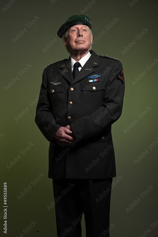 US military general in uniform. Studio portrait. US military general in uniform. Studio portrait.