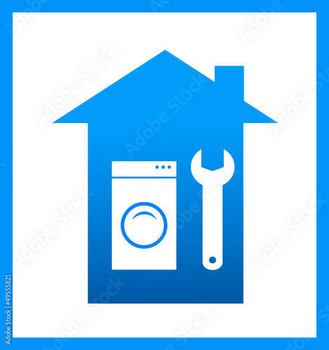 icon with wrench and washing mashine